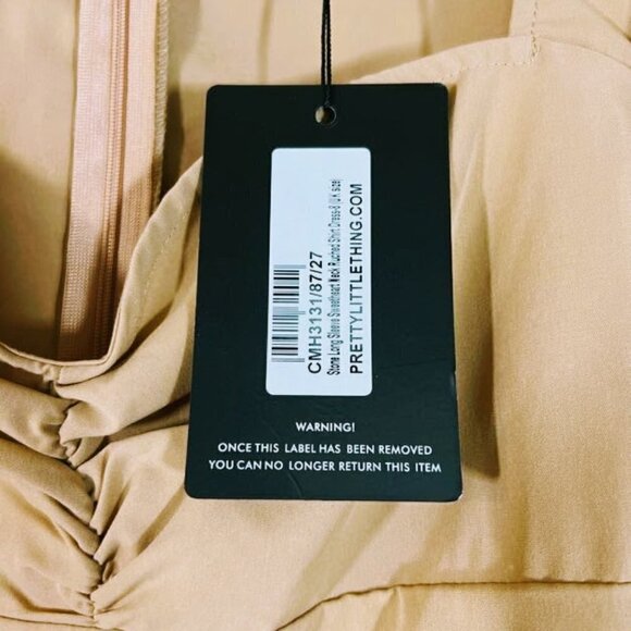 Pretty Little Thing Tan Sweetheart Neckline Dress Size 4 - Picture 6 of 6